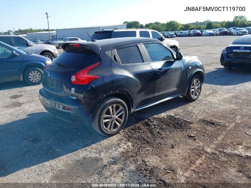 JN8AF5MV0CT119700 2012 Nissan Juke Sv