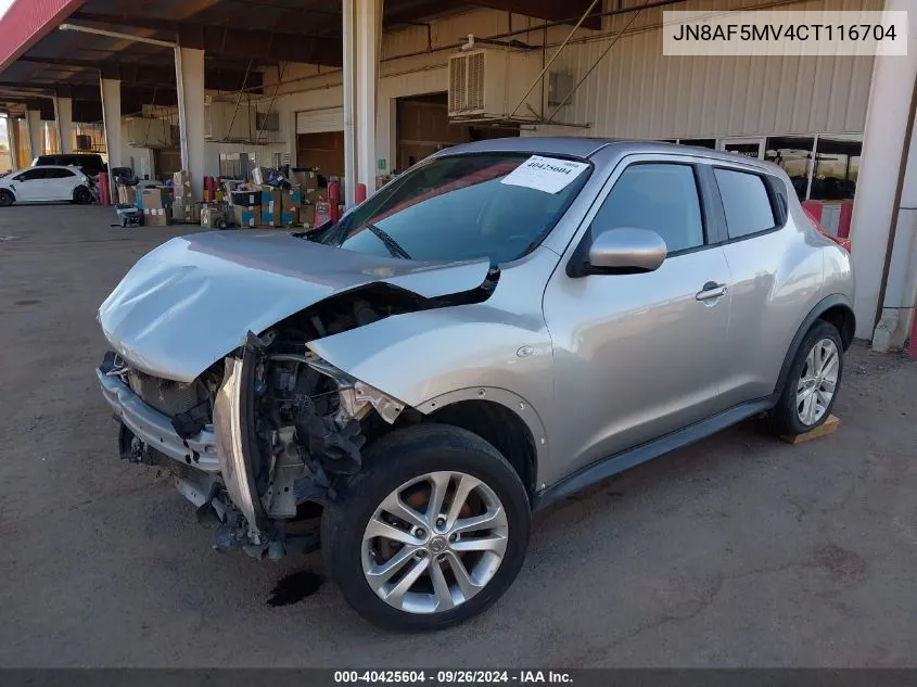 2012 Nissan Juke Sl VIN: JN8AF5MV4CT116704 Lot: 40425604