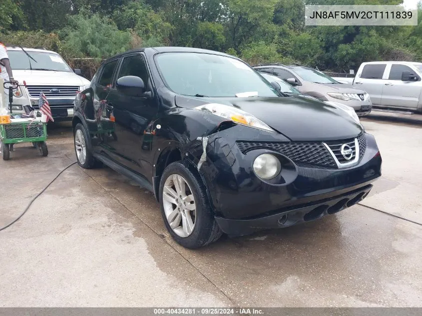 JN8AF5MV2CT111839 2012 Nissan Juke Sl