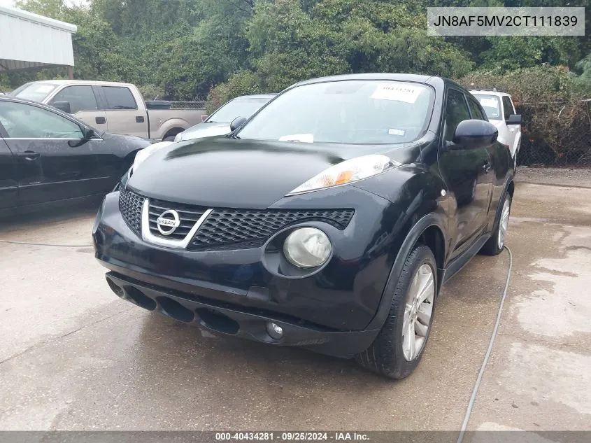 2012 Nissan Juke Sl VIN: JN8AF5MV2CT111839 Lot: 40434281