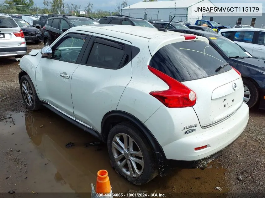 2012 Nissan Juke Sl VIN: JN8AF5MV6CT115179 Lot: 40454065