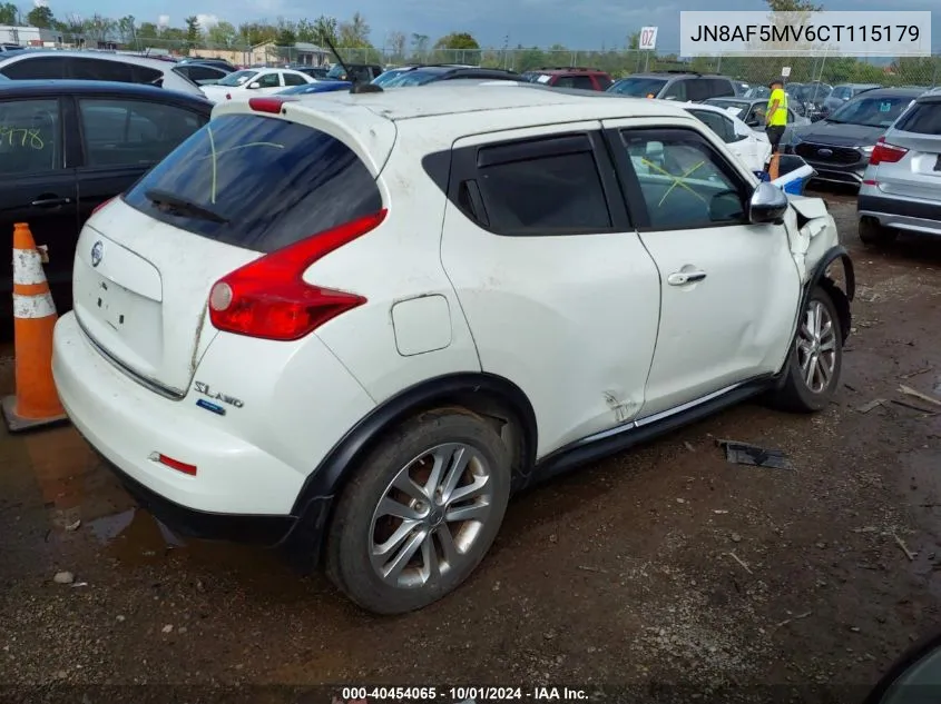 2012 Nissan Juke Sl VIN: JN8AF5MV6CT115179 Lot: 40454065