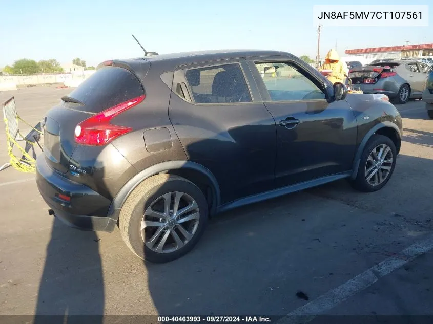 JN8AF5MV7CT107561 2012 Nissan Juke Sv