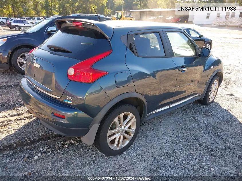 2012 Nissan Juke Sv VIN: JN8AF5MR1CT111933 Lot: 40497994