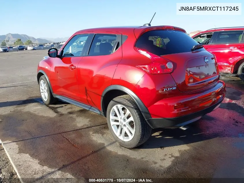 2012 Nissan Juke Sv VIN: JN8AF5MRXCT117245 Lot: 40531775