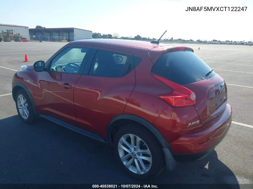 2012 Nissan Juke Sl VIN: JN8AF5MVXCT122247 Lot: 40539021