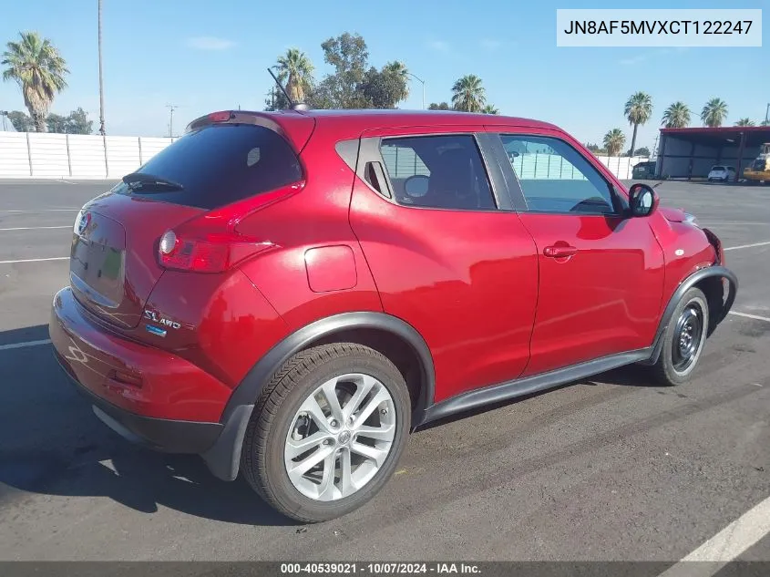 2012 Nissan Juke Sl VIN: JN8AF5MVXCT122247 Lot: 40539021