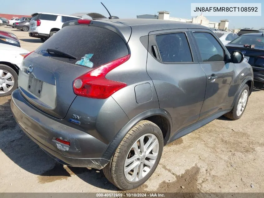 2012 Nissan Juke Sv VIN: JN8AF5MR8CT108592 Lot: 40573659