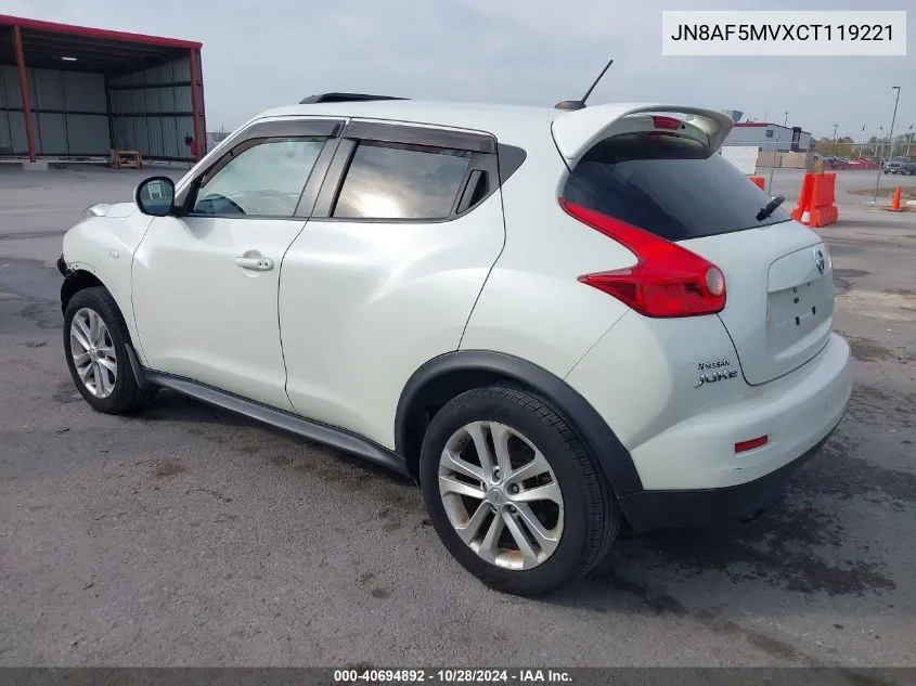 2012 Nissan Juke Sl VIN: JN8AF5MVXCT119221 Lot: 40694892