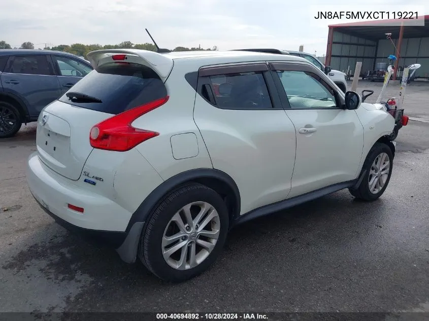 2012 Nissan Juke Sl VIN: JN8AF5MVXCT119221 Lot: 40694892