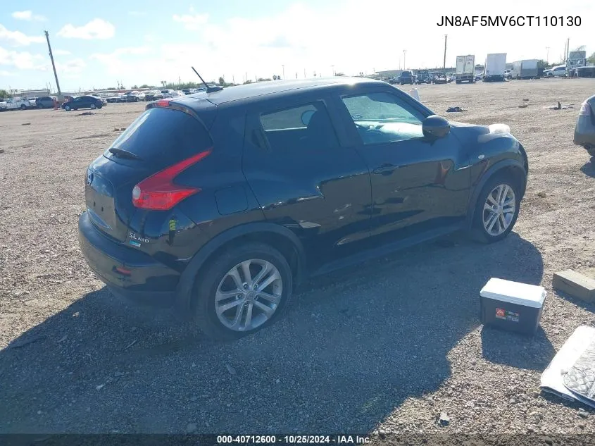 2012 Nissan Juke Sl VIN: JN8AF5MV6CT110130 Lot: 40712600