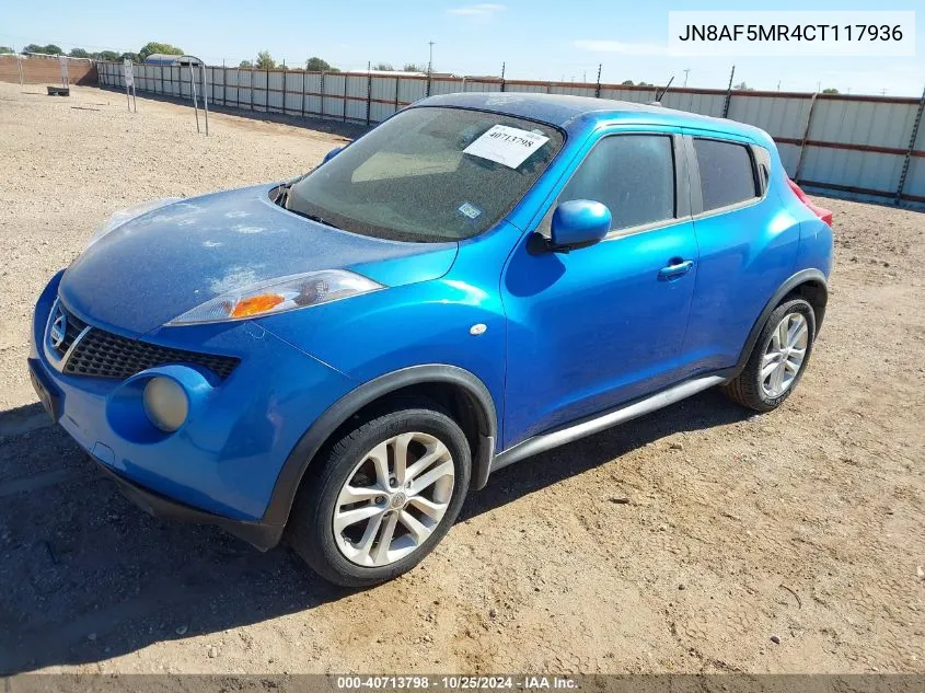 2012 Nissan Juke Sl VIN: JN8AF5MR4CT117936 Lot: 40713798