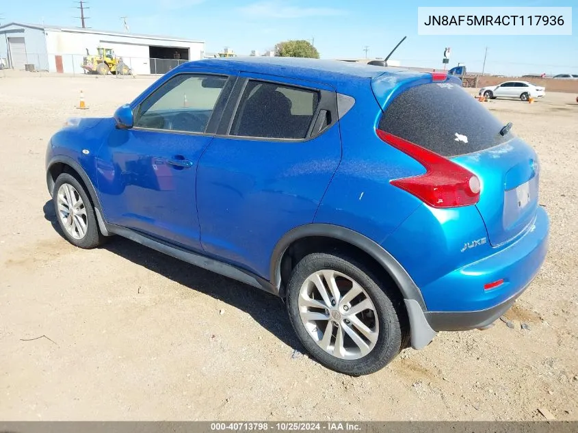 2012 Nissan Juke Sl VIN: JN8AF5MR4CT117936 Lot: 40713798