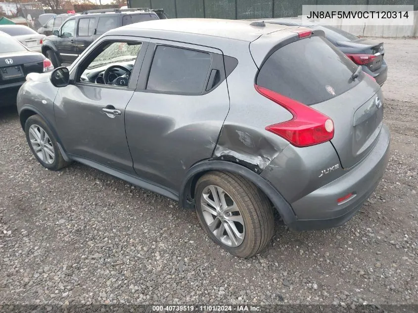 2012 Nissan Juke Sv VIN: JN8AF5MV0CT120314 Lot: 40739519