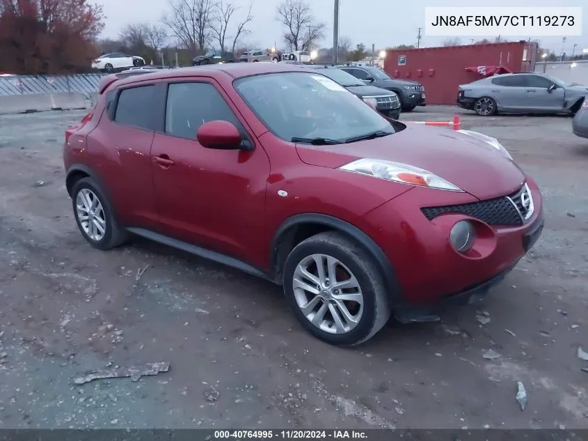 2012 Nissan Juke Sl VIN: JN8AF5MV7CT119273 Lot: 40764995