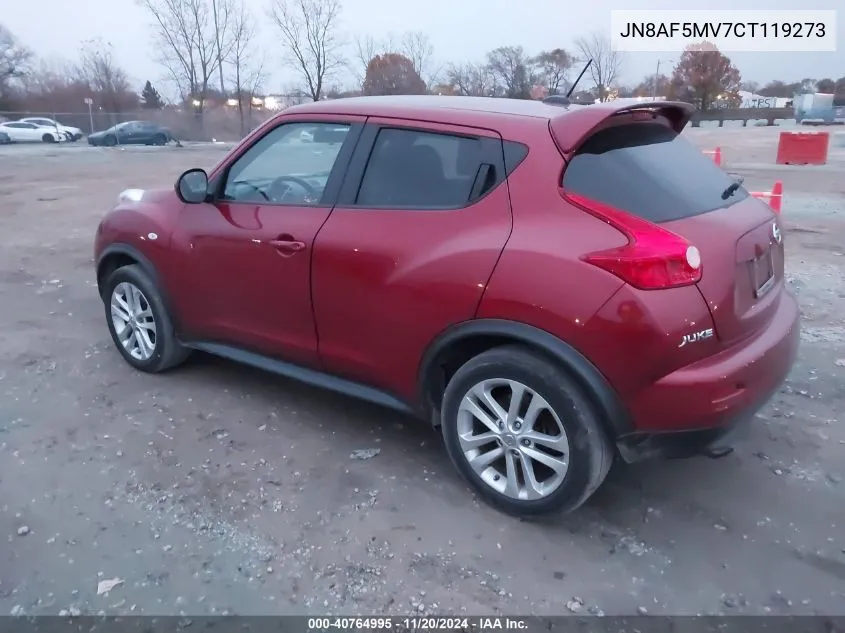 2012 Nissan Juke Sl VIN: JN8AF5MV7CT119273 Lot: 40764995