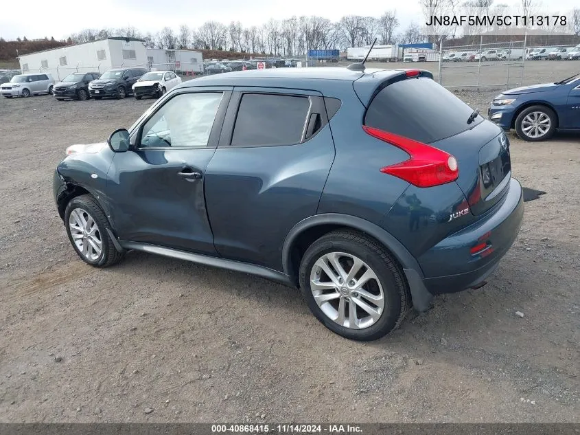 JN8AF5MV5CT113178 2012 Nissan Juke Sl