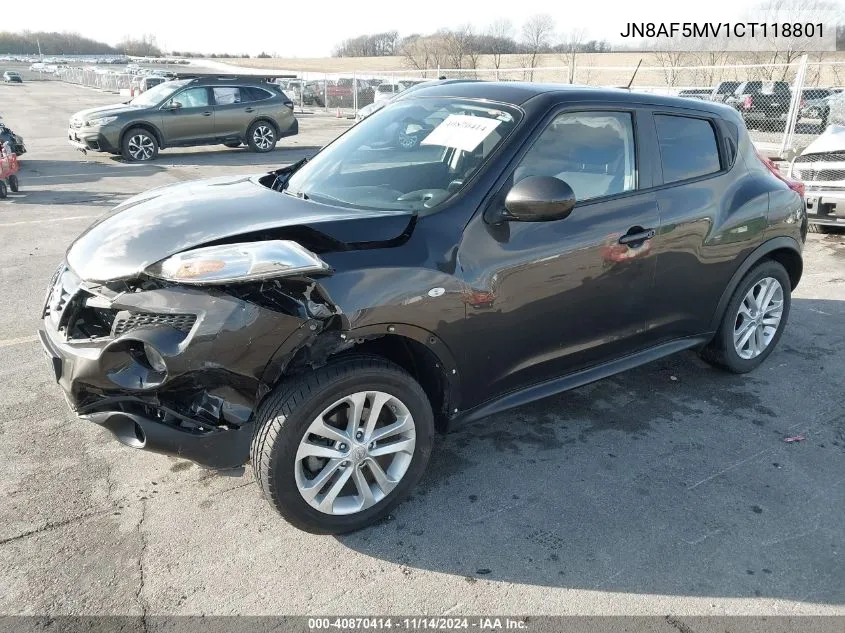 2012 Nissan Juke Sv VIN: JN8AF5MV1CT118801 Lot: 40870414