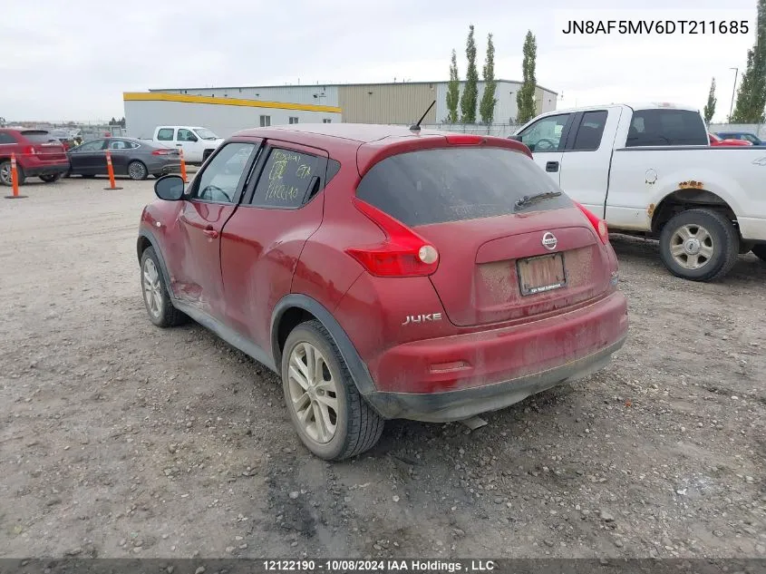 2013 Nissan Juke S/Sv/Sl VIN: JN8AF5MV6DT211685 Lot: 12122190