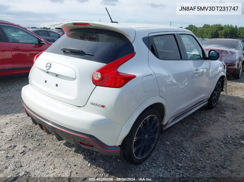 2013 Nissan Juke Nismo VIN: JN8AF5MV3DT231747 Lot: 40250356