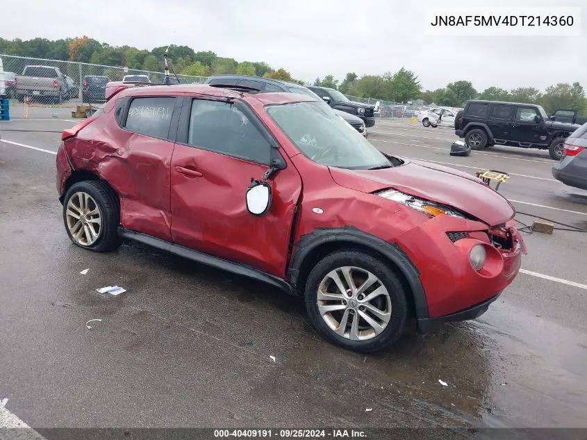 2013 Nissan Juke Sv VIN: JN8AF5MV4DT214360 Lot: 40409191