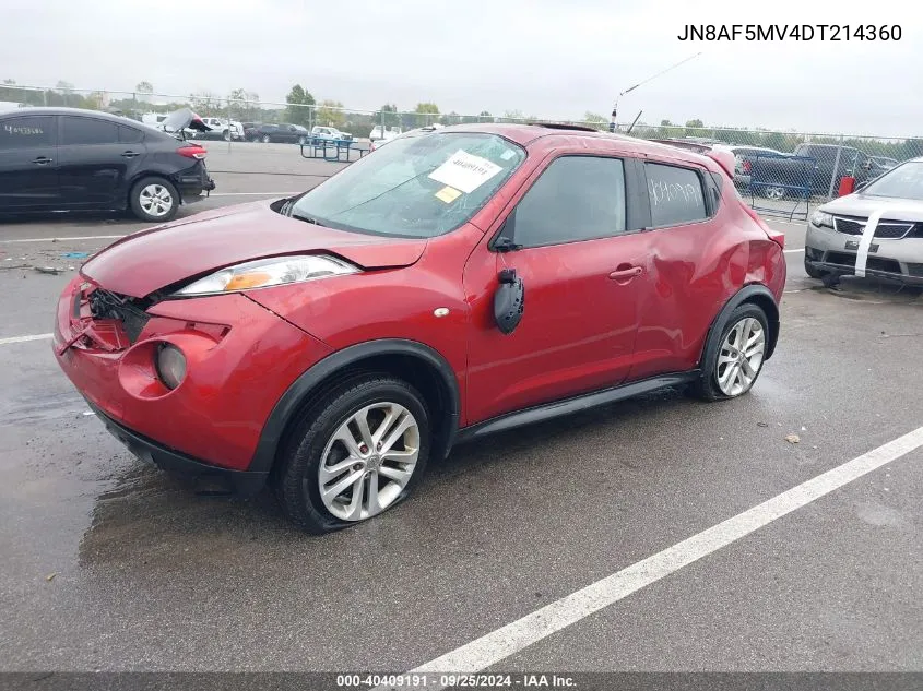 2013 Nissan Juke Sv VIN: JN8AF5MV4DT214360 Lot: 40409191