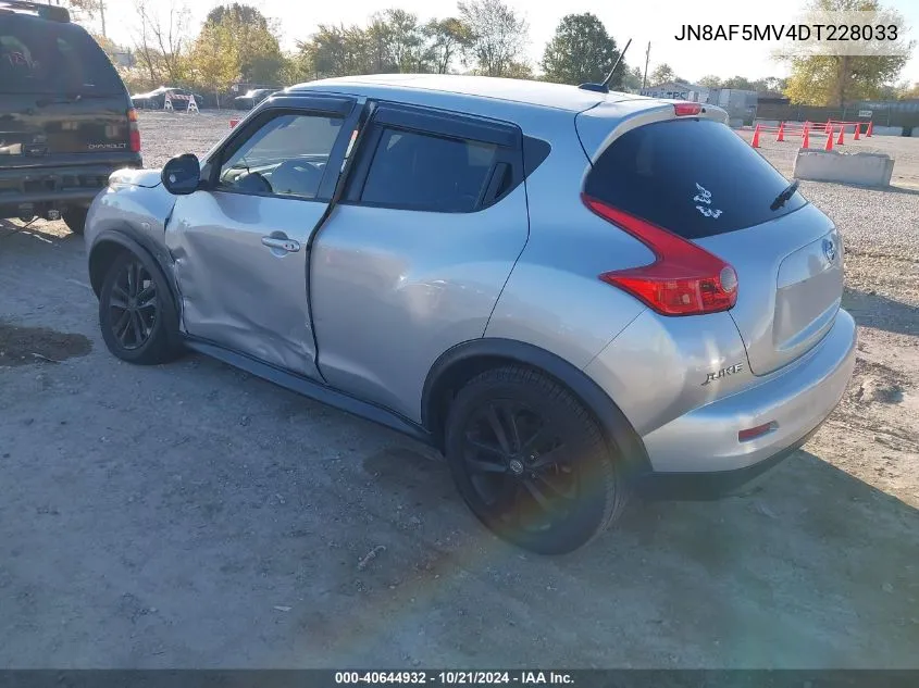 2013 Nissan Juke S/Sv/Sl VIN: JN8AF5MV4DT228033 Lot: 40644932