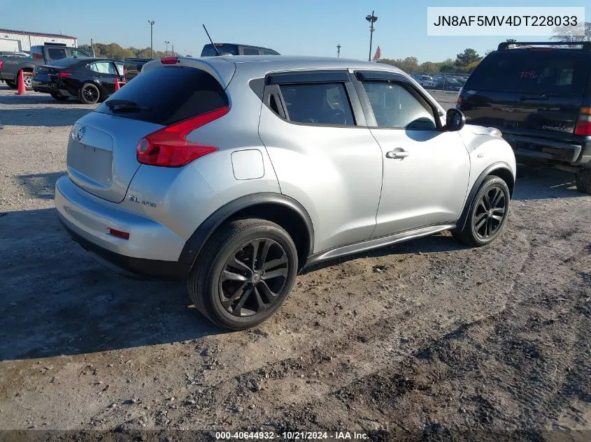 2013 Nissan Juke S/Sv/Sl VIN: JN8AF5MV4DT228033 Lot: 40644932