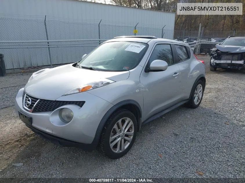 2013 Nissan Juke Sv VIN: JN8AF5MVXDT216551 Lot: 40759817