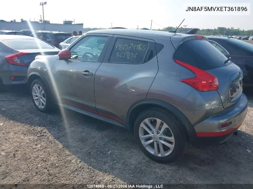 2014 Nissan Juke VIN: JN8AF5MVXET361896 Lot: 12074965