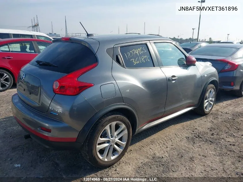 2014 Nissan Juke VIN: JN8AF5MVXET361896 Lot: 12074965