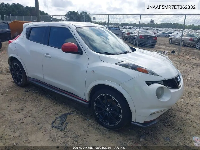 2014 Nissan Juke VIN: JNAAF5MR7ET362832 Lot: 40014756