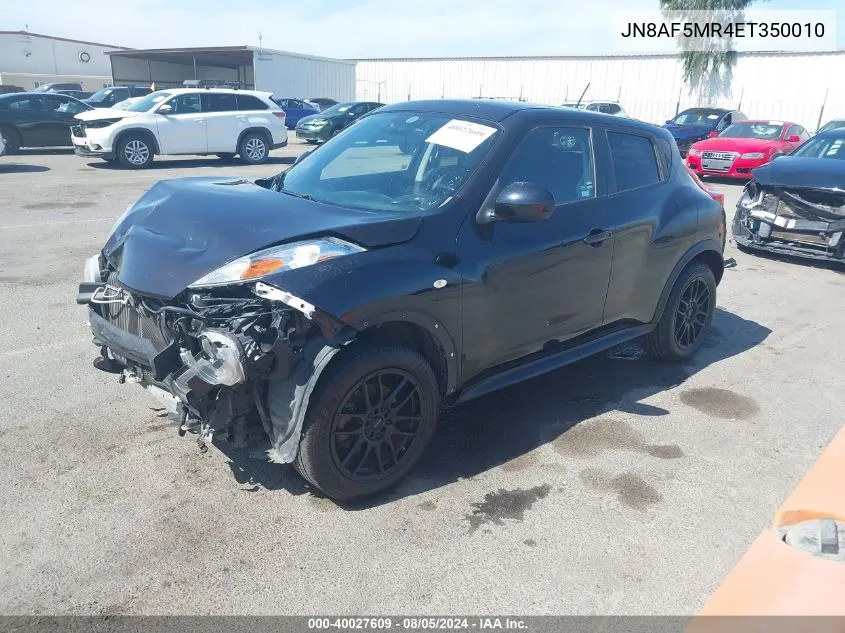 2014 Nissan Juke Sl VIN: JN8AF5MR4ET350010 Lot: 40027609