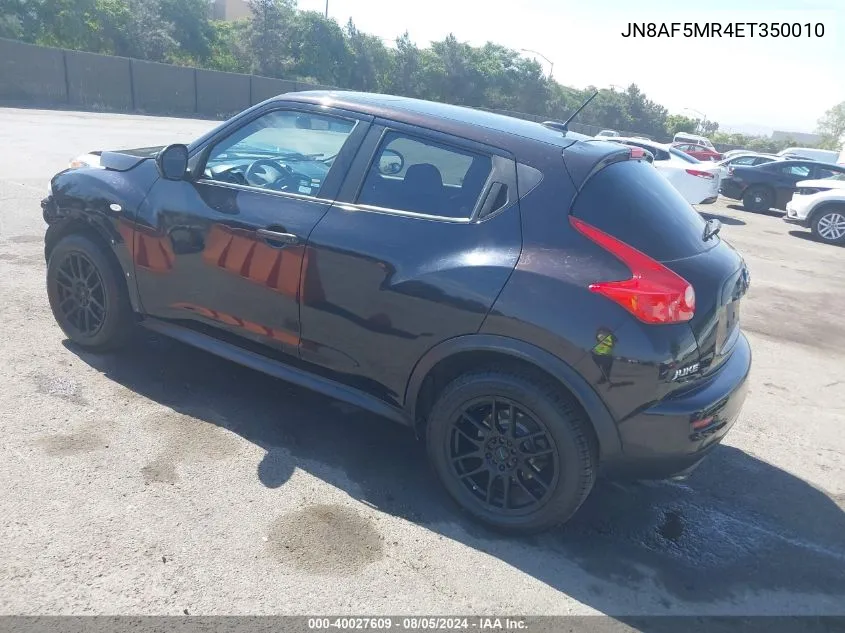 2014 Nissan Juke Sl VIN: JN8AF5MR4ET350010 Lot: 40027609