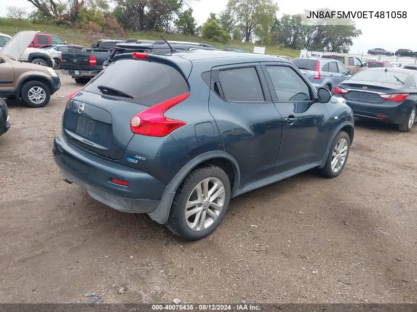 2014 Nissan Juke S VIN: JN8AF5MV0ET481058 Lot: 40075435