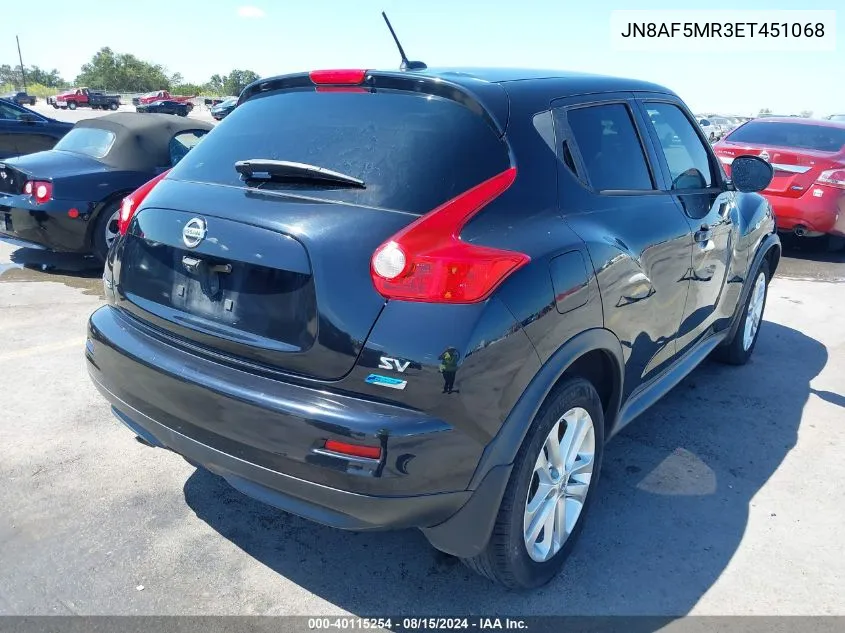 2014 Nissan Juke Sv VIN: JN8AF5MR3ET451068 Lot: 40115254