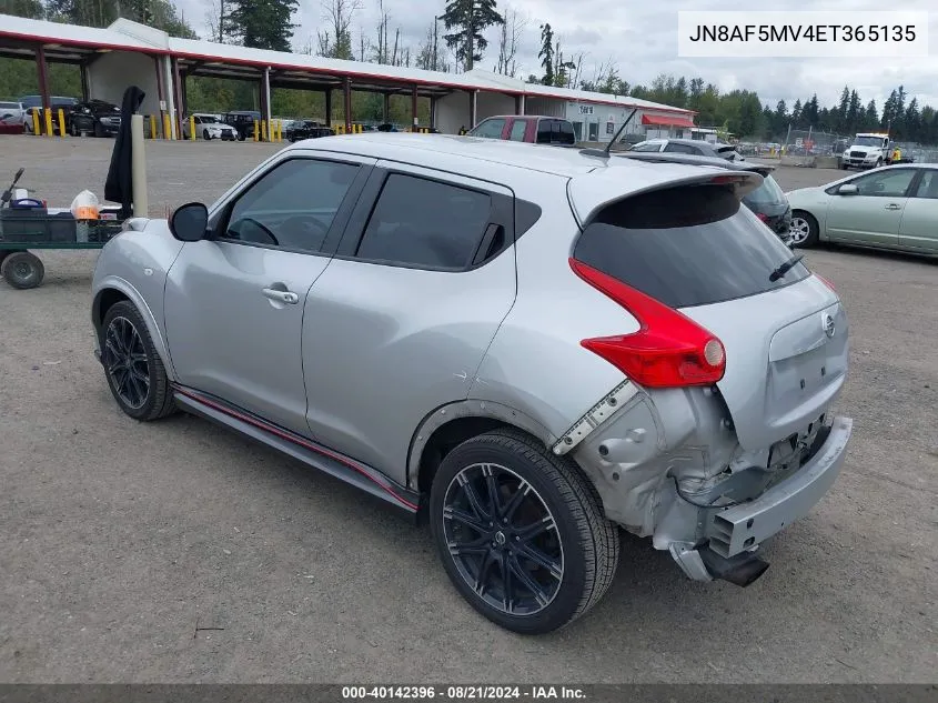 2014 Nissan Juke Nismo VIN: JN8AF5MV4ET365135 Lot: 40142396