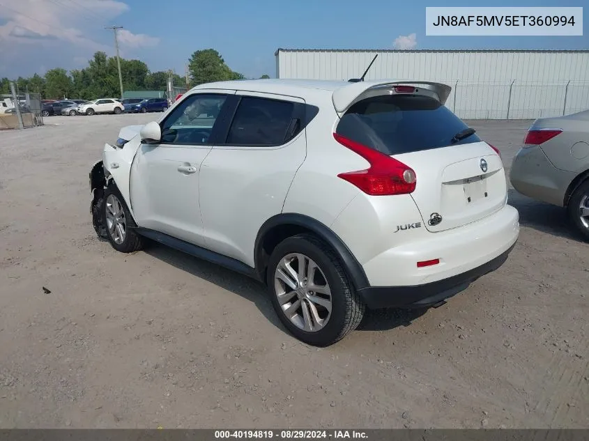 JN8AF5MV5ET360994 2014 Nissan Juke Nismo/S/Sl/Sv