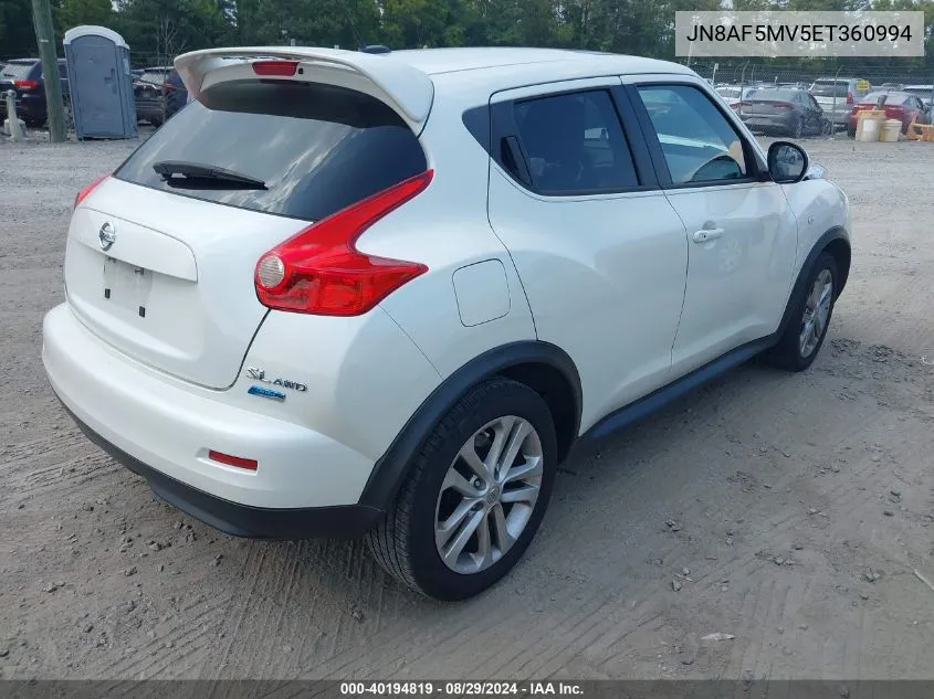 JN8AF5MV5ET360994 2014 Nissan Juke Nismo/S/Sl/Sv