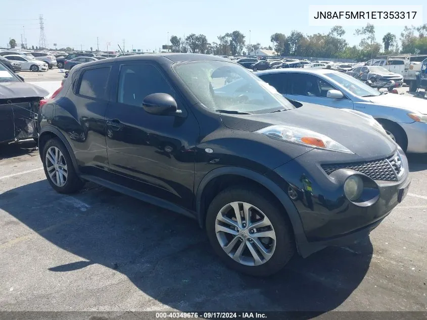 2014 Nissan Juke Sv VIN: JN8AF5MR1ET353317 Lot: 40349676