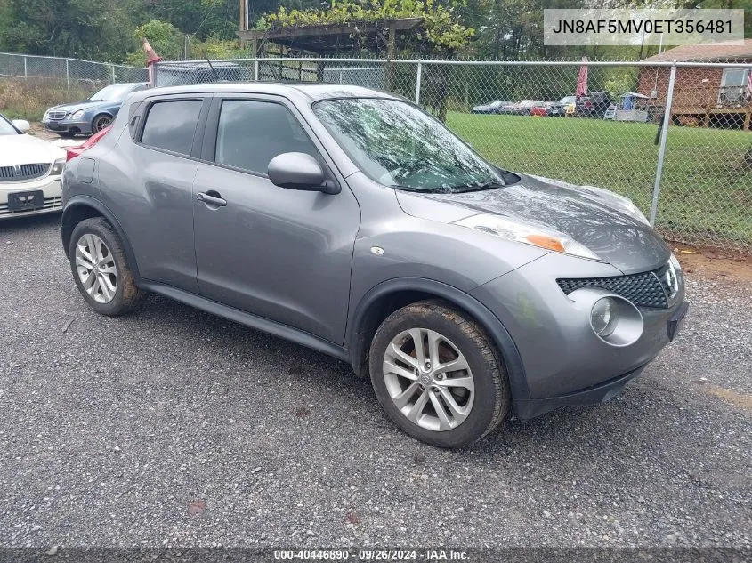 JN8AF5MV0ET356481 2014 Nissan Juke Sl