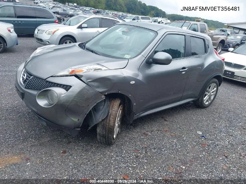 2014 Nissan Juke Sl VIN: JN8AF5MV0ET356481 Lot: 40446890