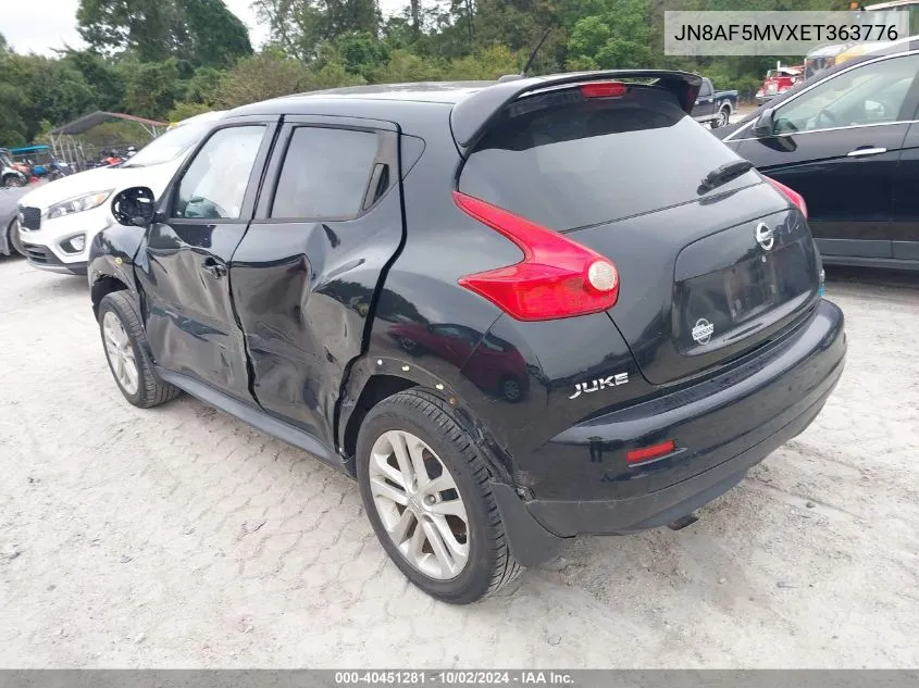 2014 Nissan Juke Sv VIN: JN8AF5MVXET363776 Lot: 40451281