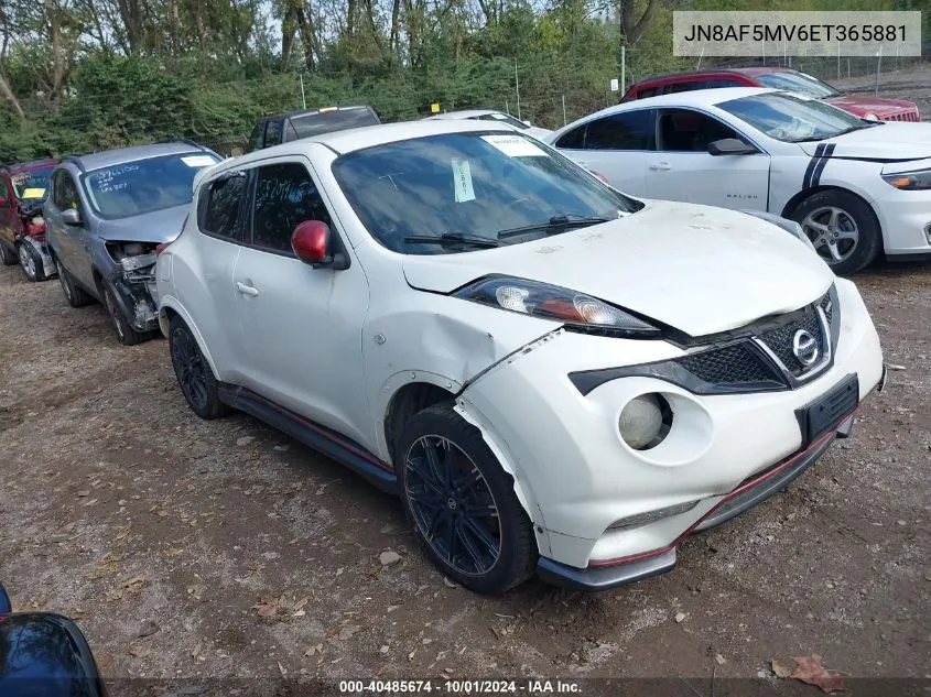 2014 Nissan Juke Nismo VIN: JN8AF5MV6ET365881 Lot: 40485674