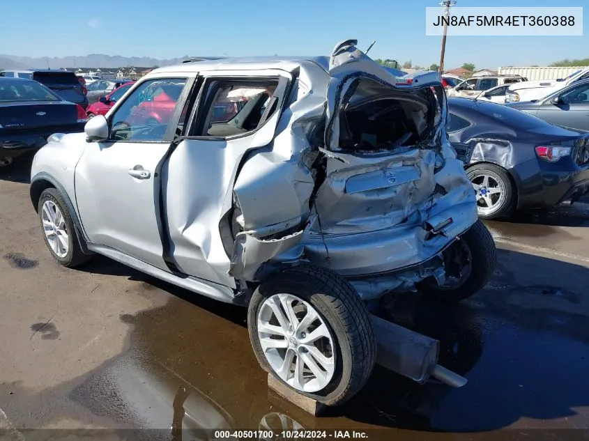 2014 Nissan Juke Sv VIN: JN8AF5MR4ET360388 Lot: 40501700