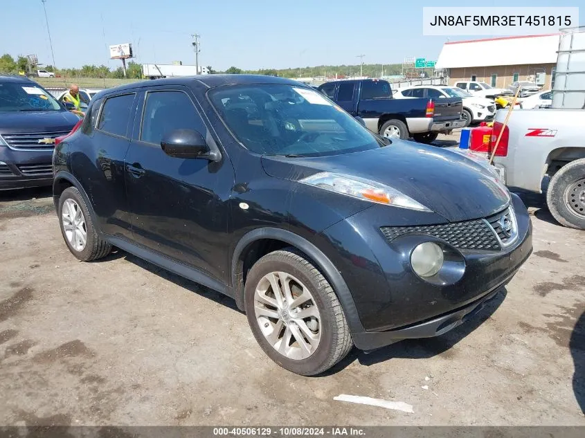 2014 Nissan Juke Sv VIN: JN8AF5MR3ET451815 Lot: 40506129