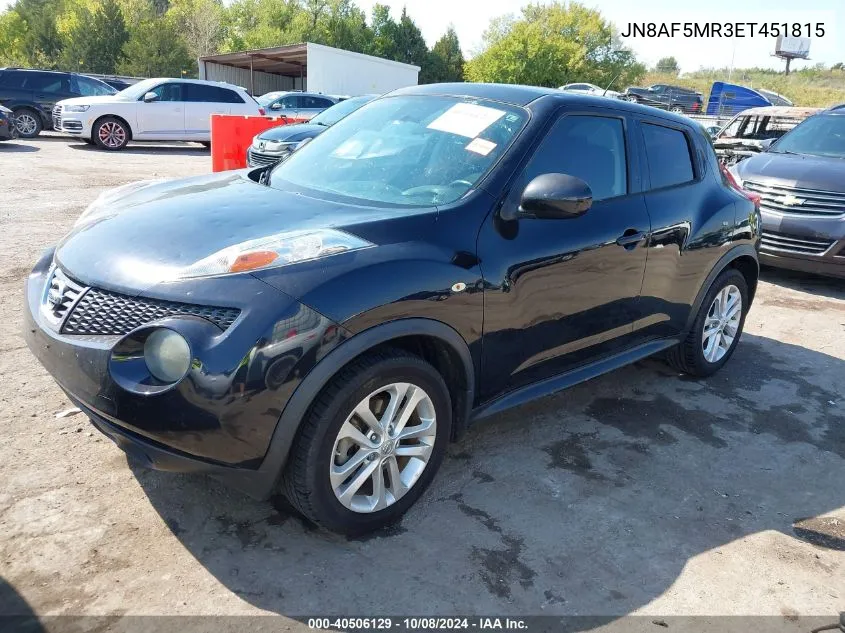 2014 Nissan Juke Sv VIN: JN8AF5MR3ET451815 Lot: 40506129