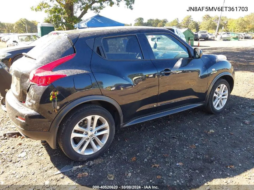 2014 Nissan Juke Sv VIN: JN8AF5MV6ET361703 Lot: 40520620