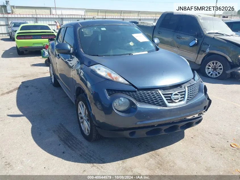 2014 Nissan Juke S/Sv/Sl/Nismo VIN: JN8AF5MR2ET362026 Lot: 40544579