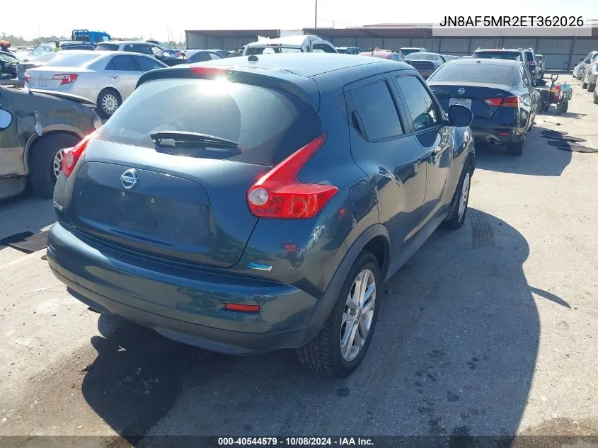 2014 Nissan Juke S/Sv/Sl/Nismo VIN: JN8AF5MR2ET362026 Lot: 40544579